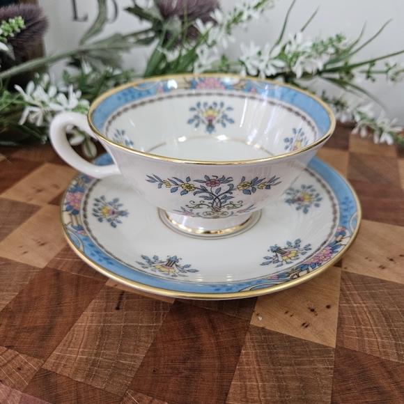 Blue Tree Lenox Tea Cup and Saucer vintage Discontinued Pattern - Picture 5 of 13